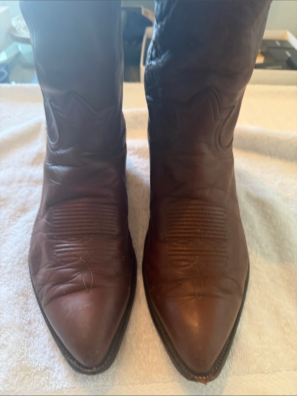 Tony Lama Brown Leather Men’s Western Cowboy Boots